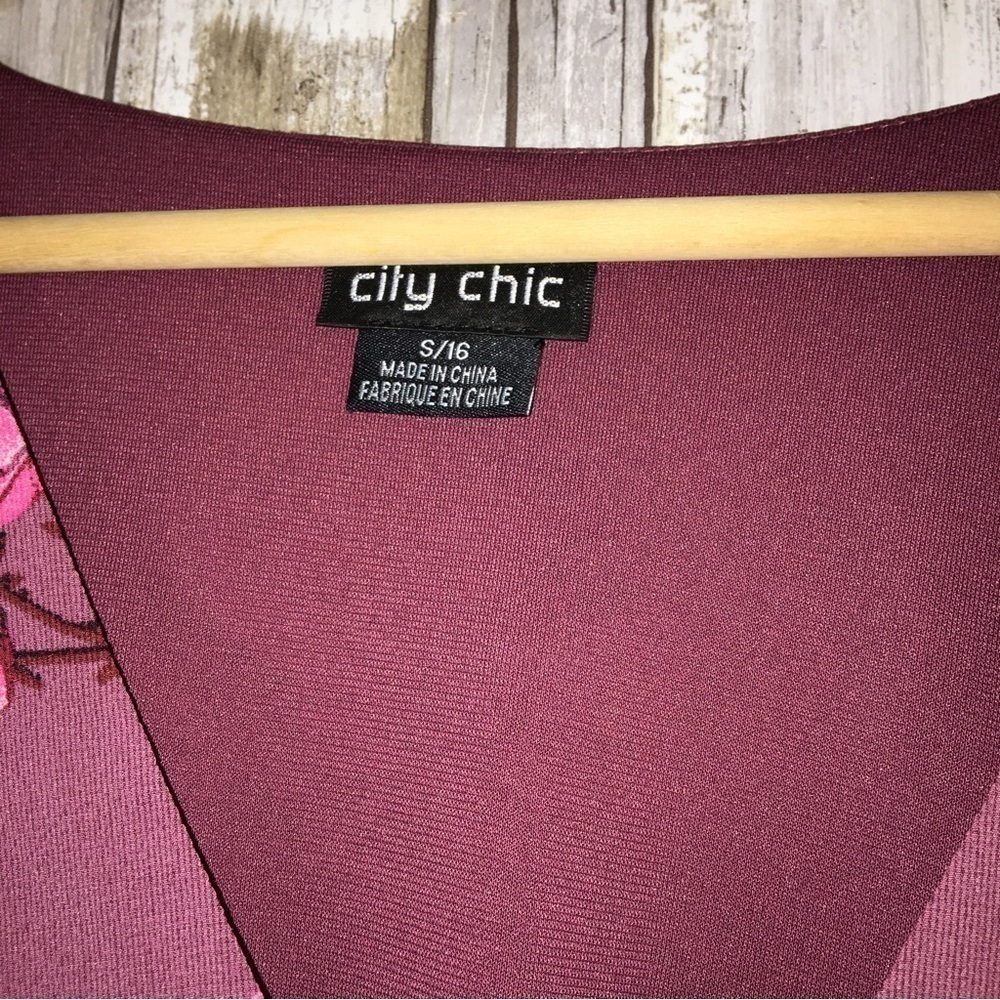 City Chic Floral Crepe Wide Sleeve Blouse - Picture 4 of 6